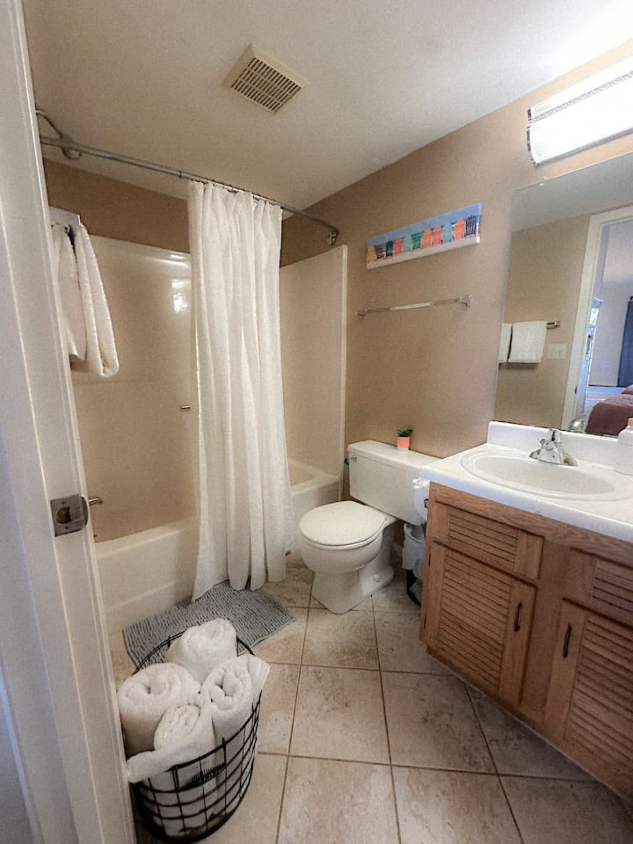 Clean and inviting bathroom with all the essentials for a comfortable stay.