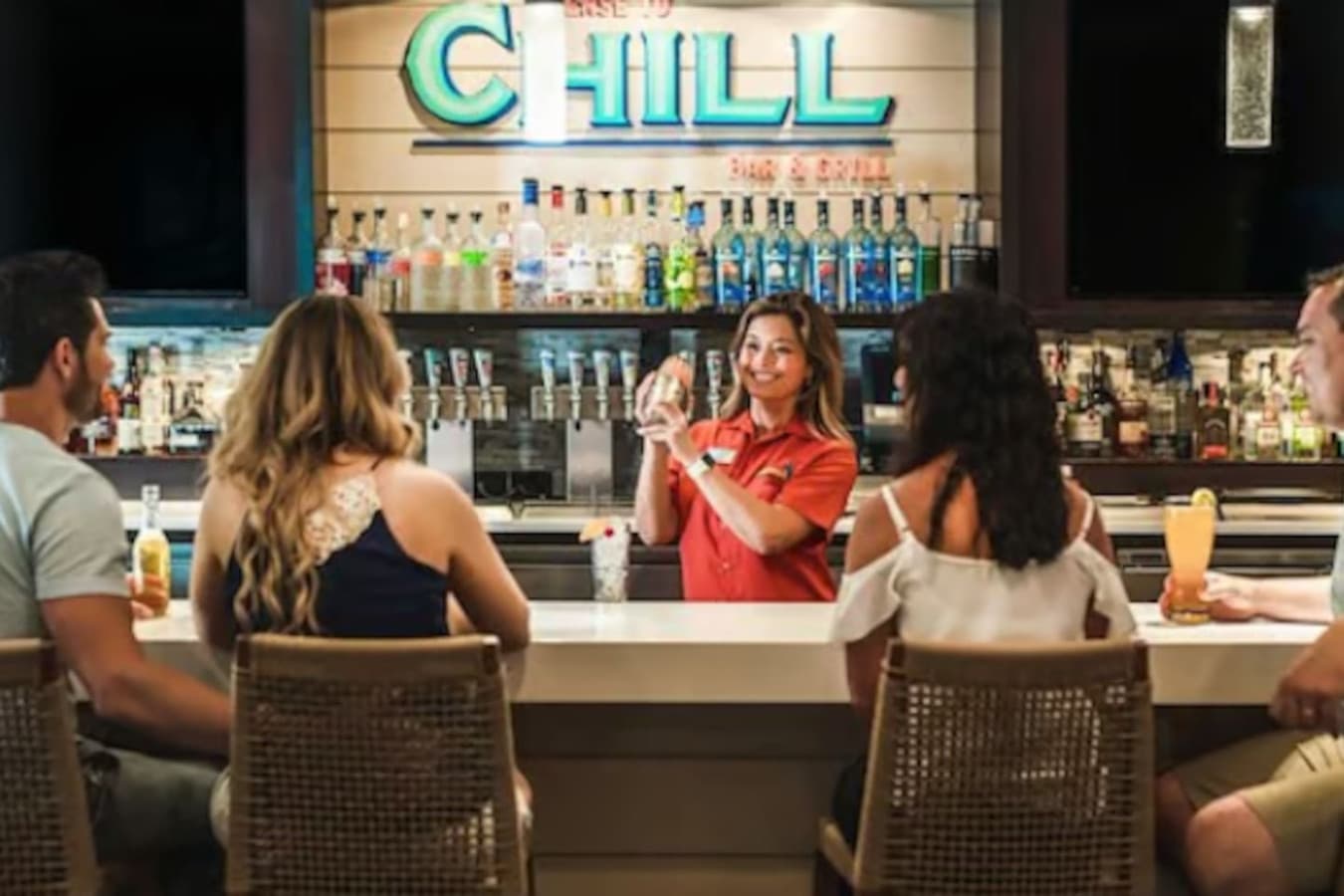 Sip and savor craft cocktails at the vibrant Chill Bar – the perfect spot to unwind.