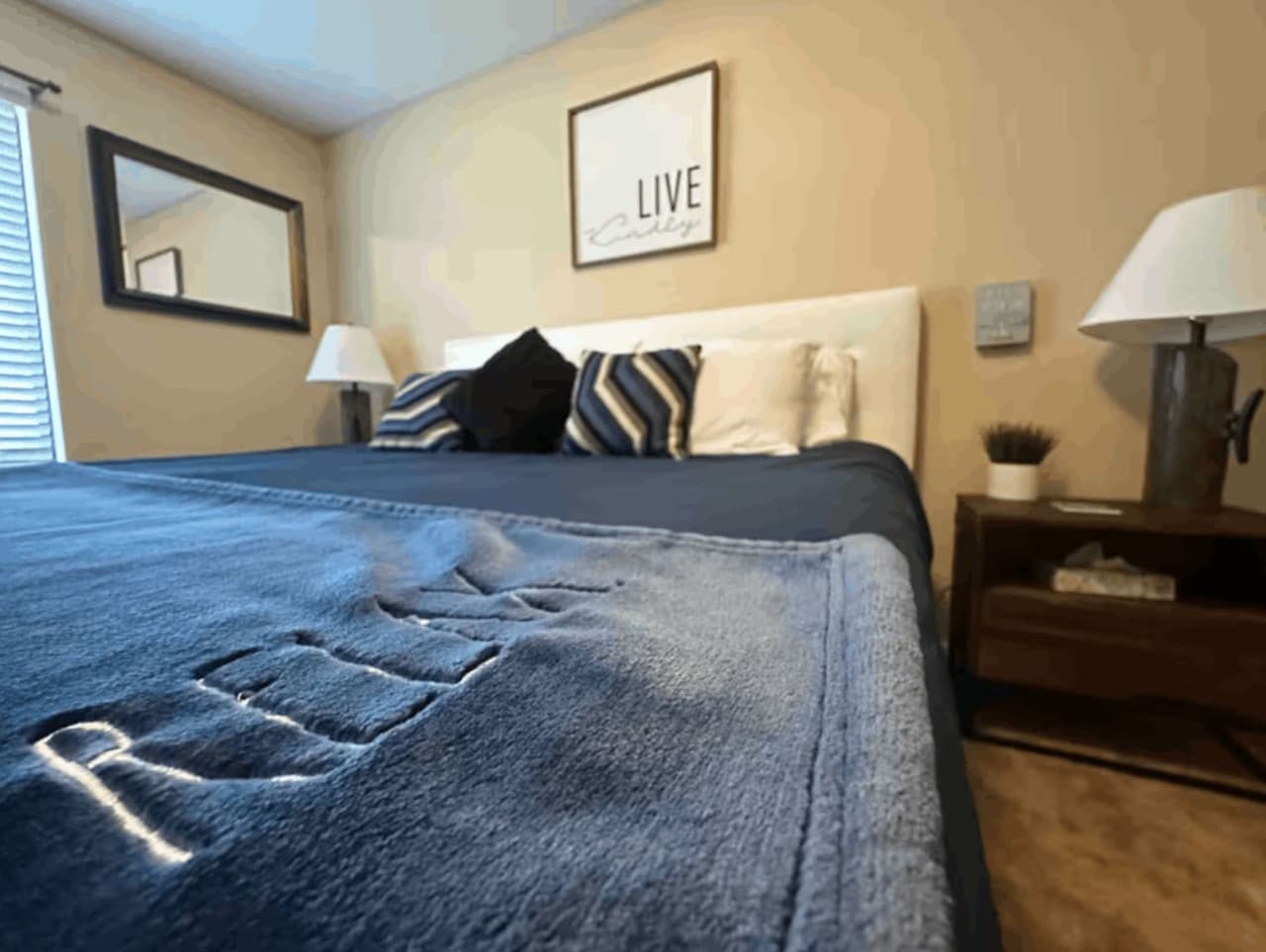 oft, inviting beds with fresh linens ensure a restful night after a day on the lake.