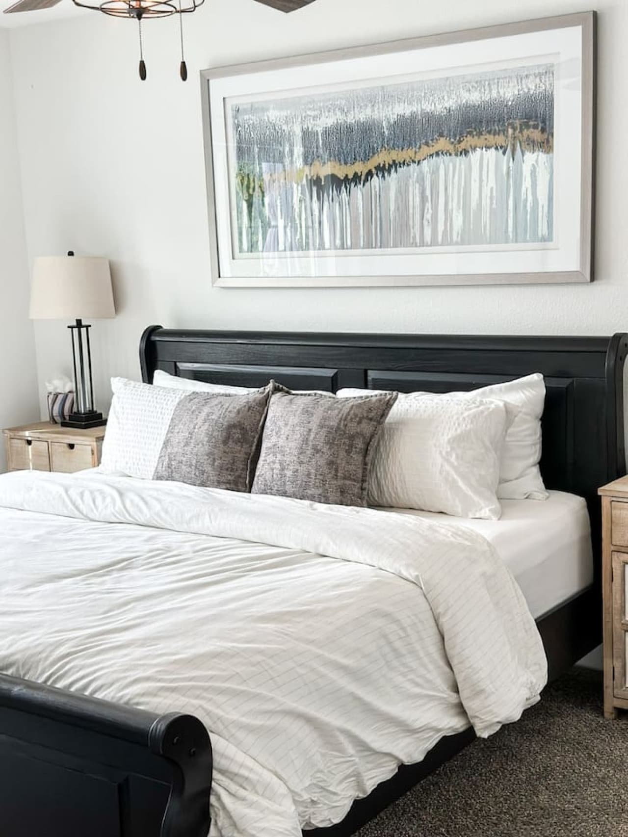 Lower level queen bedroom with access to lower level deck.