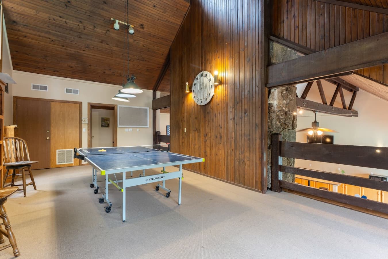 Challenge your family and friends to a lively game of ping-pong in the Clubhouse Game Room, a fantastic amenity included with your stay at Knoll Worries!