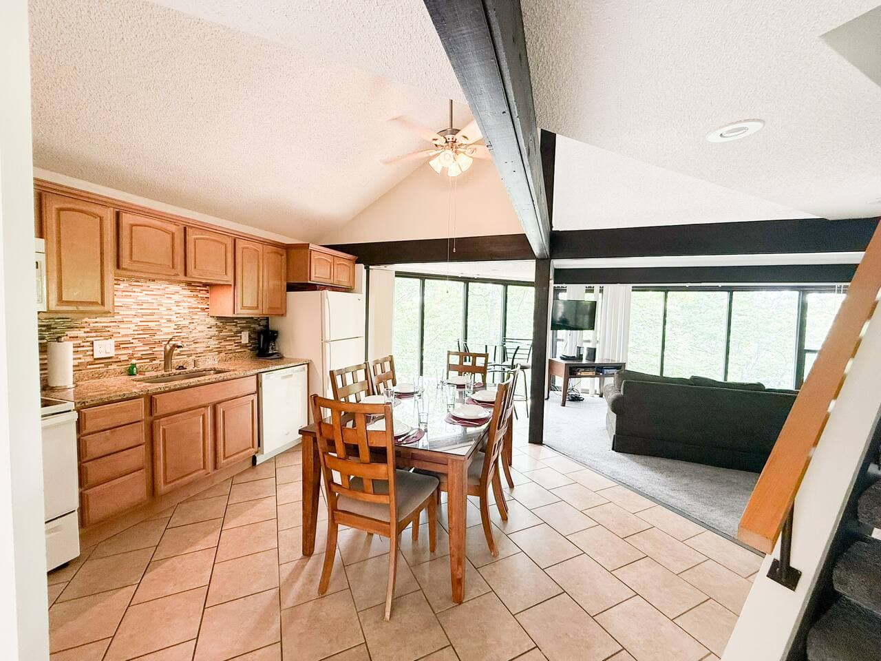 Comfort meets function—seating for the whole crew in this thoughtfully designed dining nook.
