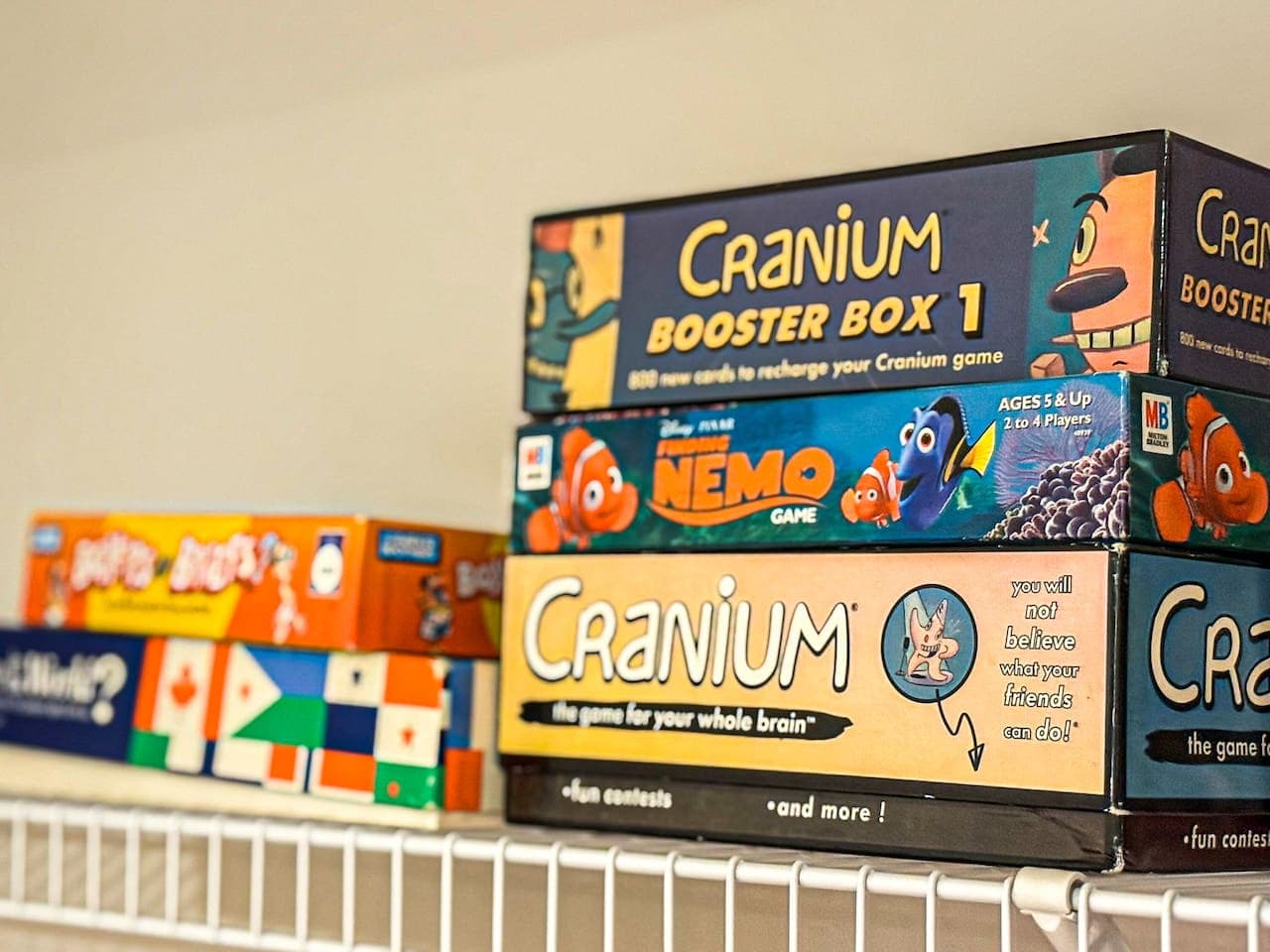 Stack of classic board games for easygoing nights in.