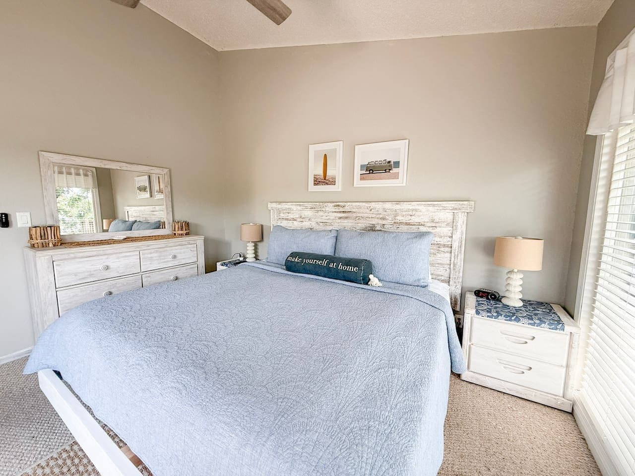 King Bed in master bedroom.