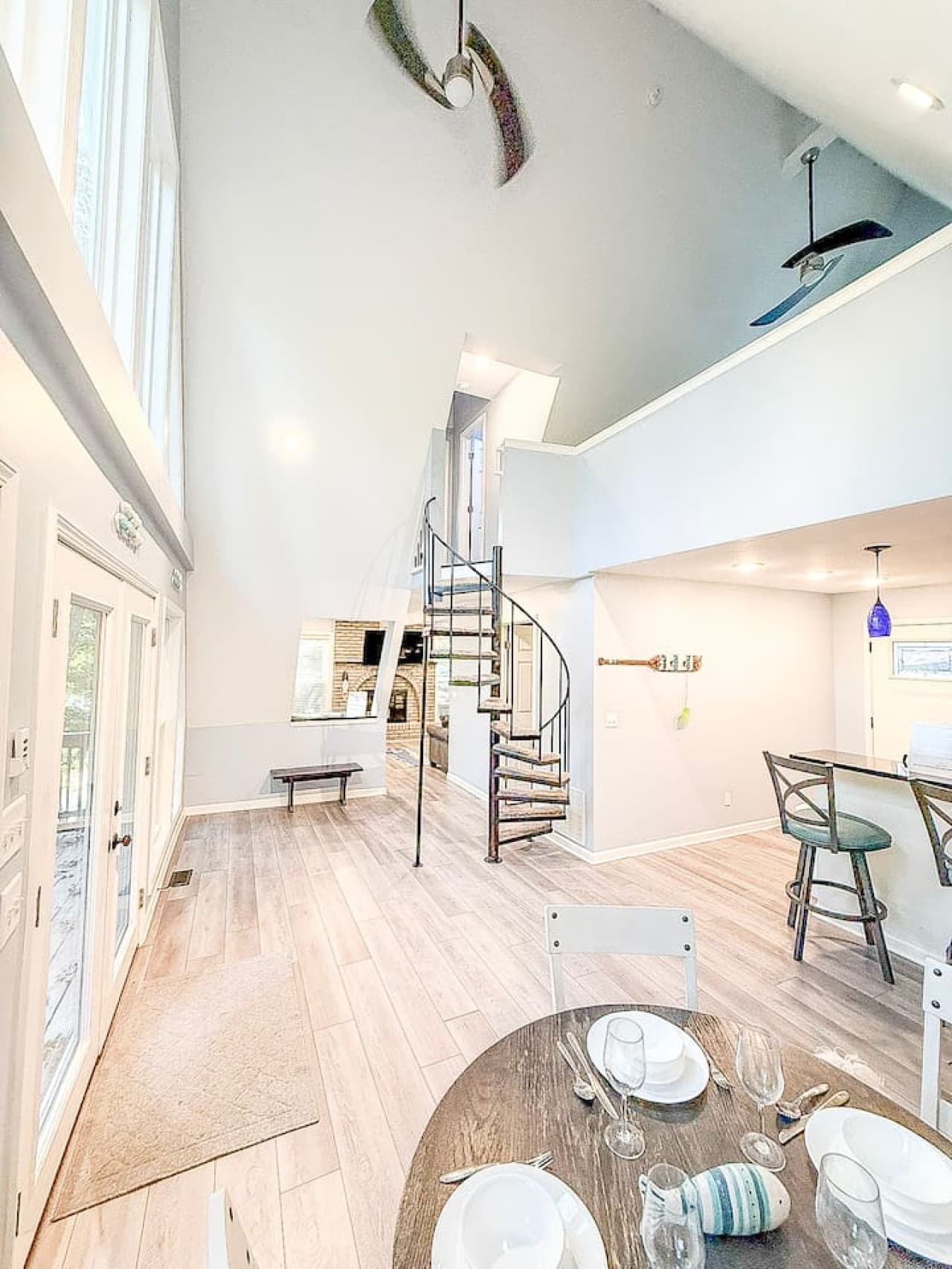 Floor to ceiling windows allow you to feel like you are in the trees