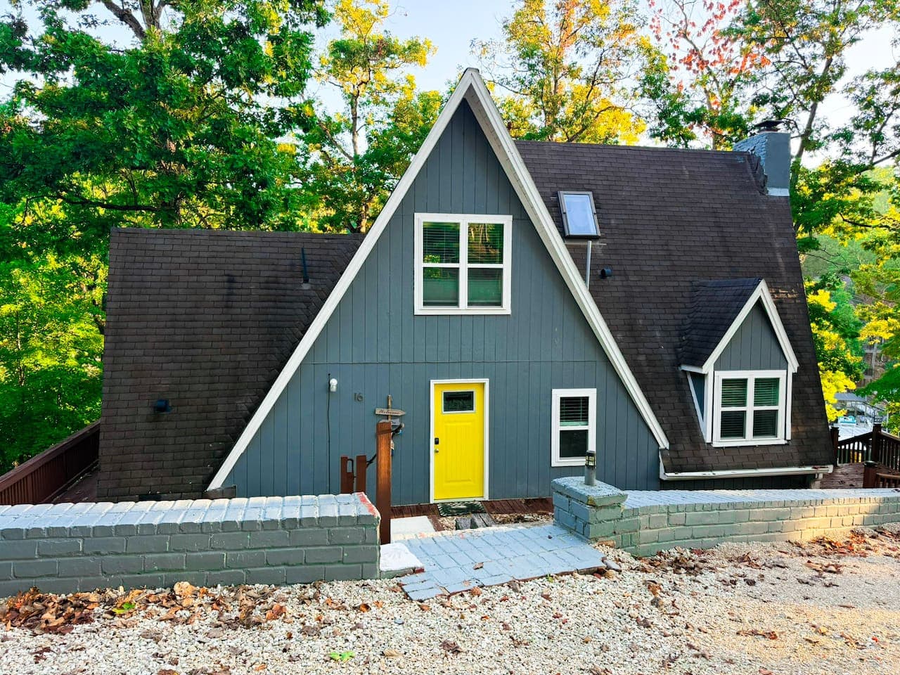 Unique A-Frame design captures all the lakeviews.