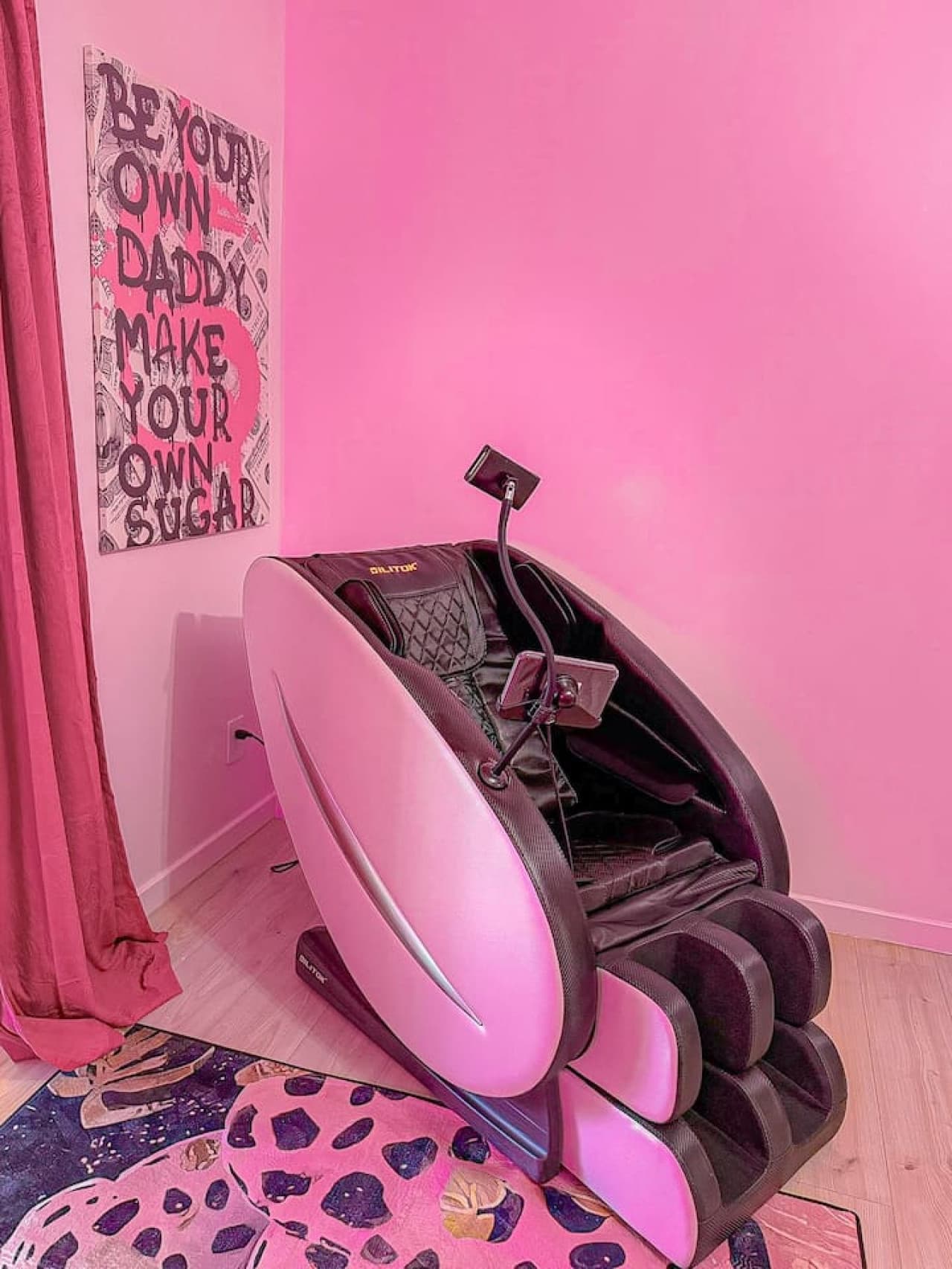 Master bedroom offers a private massage chair