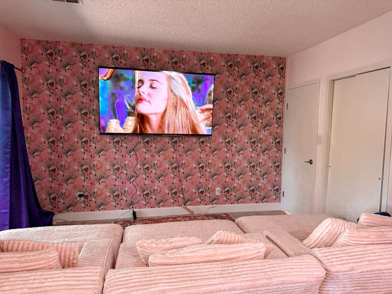 65 inch tv for streaming in the movie theater room.