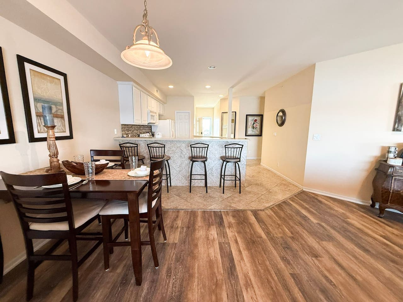 Entertain with ease in this spacious open-concept living and dining area, perfect for meals, game nights, and quality time together.