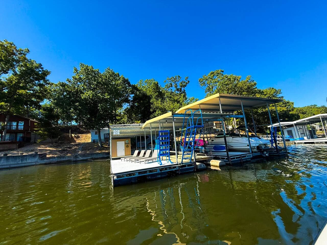 Private Dock in Paradise Cove.  Sundock, Boatslip and deep water.