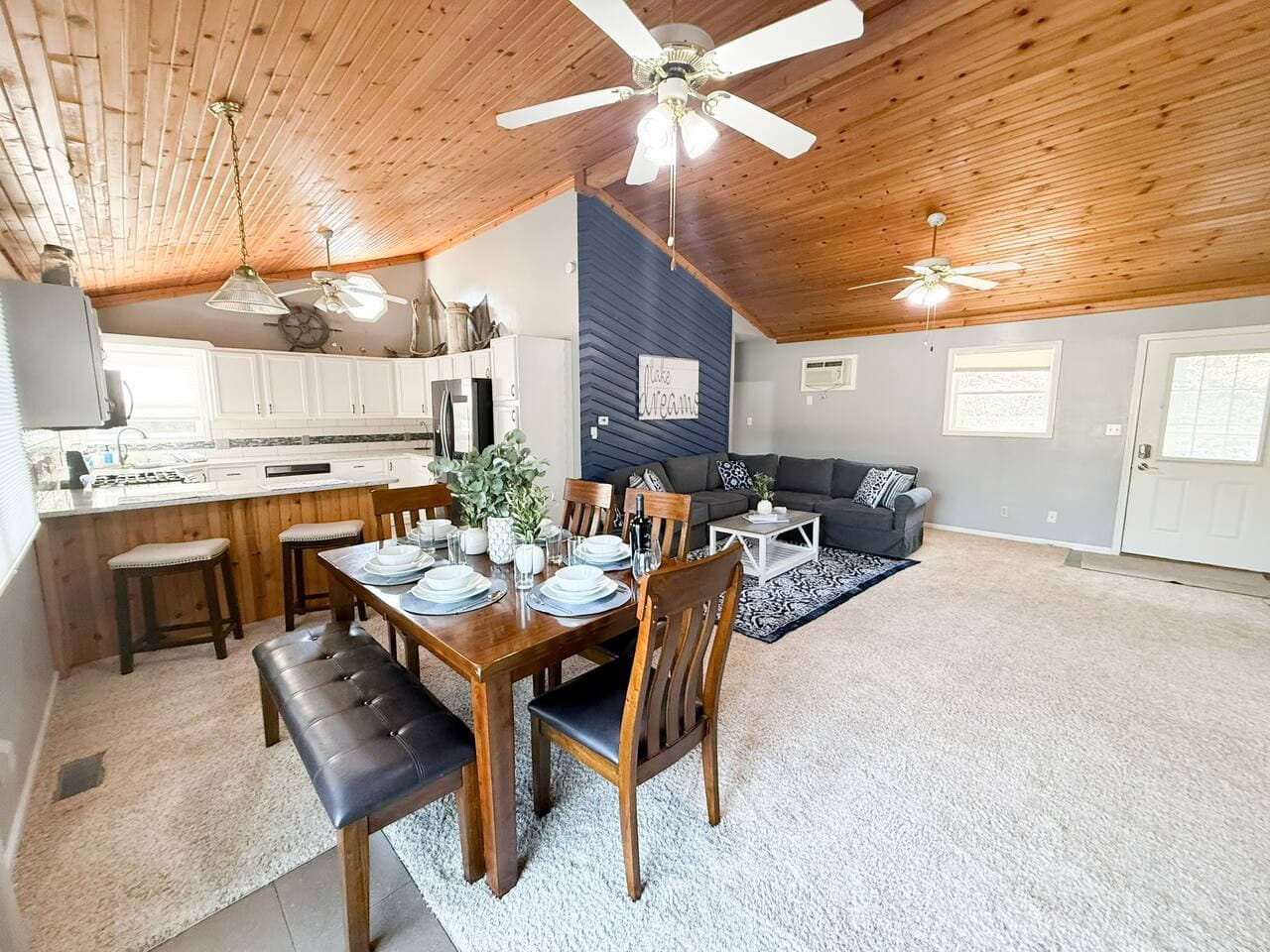 Dining room and countertop bar area.
