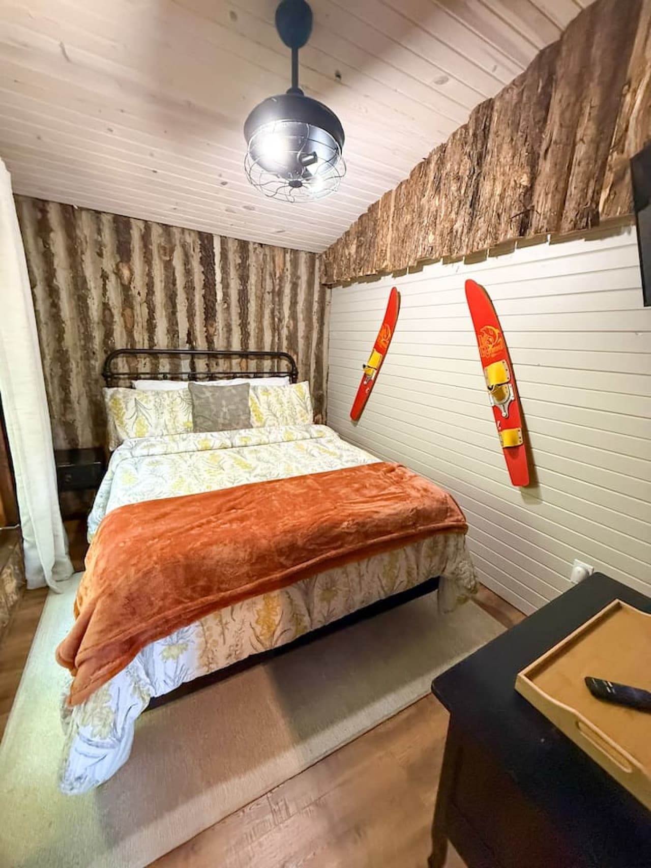 Lake house comfort meets lodge-style charm in every bedroom at Birdies Lodge.