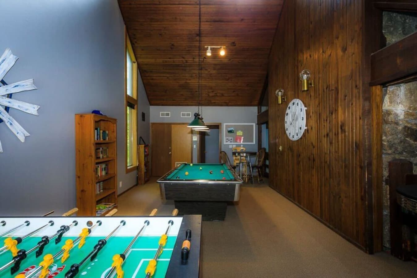 Test your skills at foosball, pool, or board games in the dedicated gaming area.