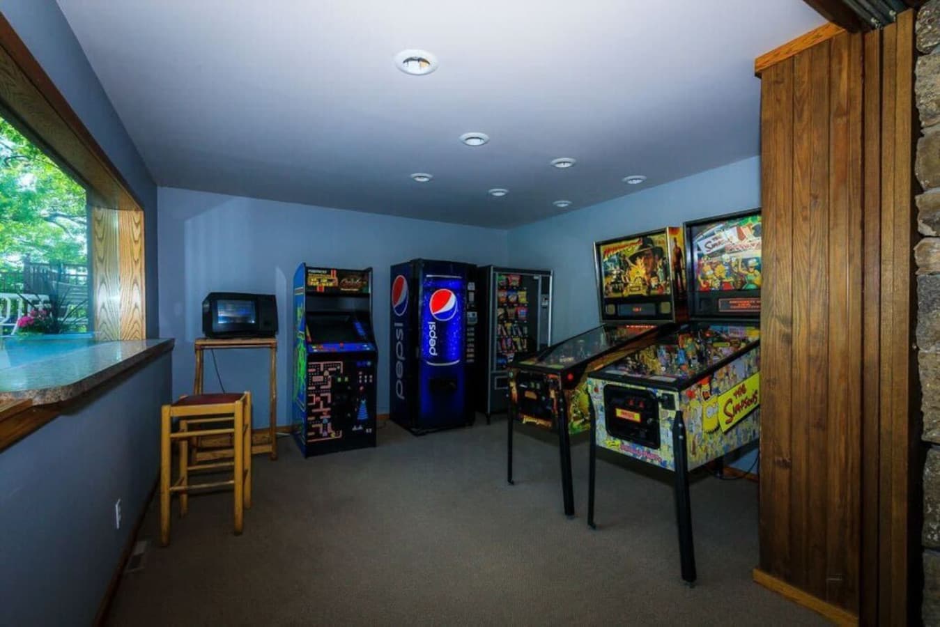 A fun-filled space featuring arcade games, pinball machines, and more