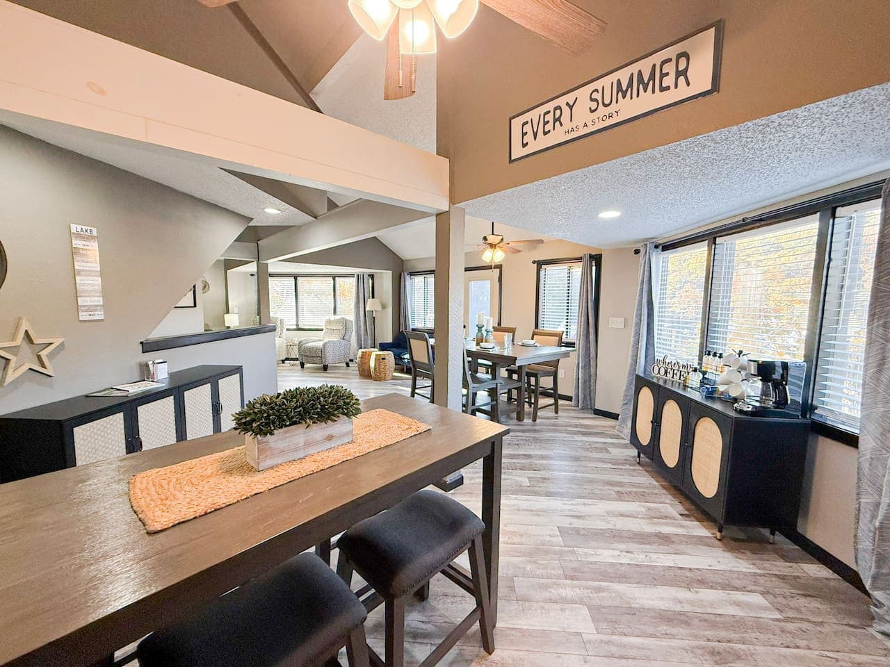 Open dining space perfect for family meals and gatherings.