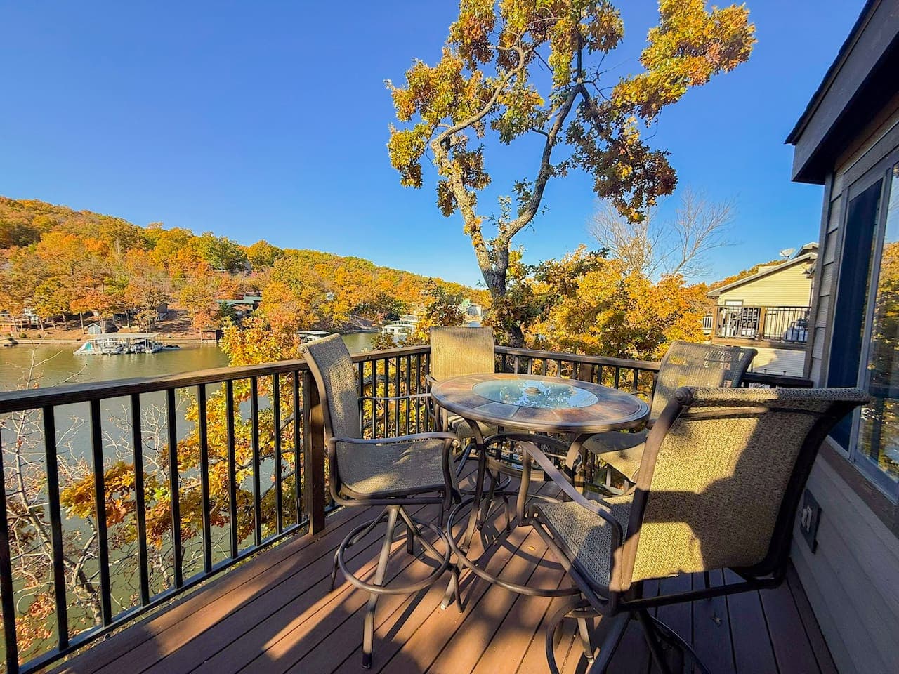 Stunning lakefront view from the private balcony.