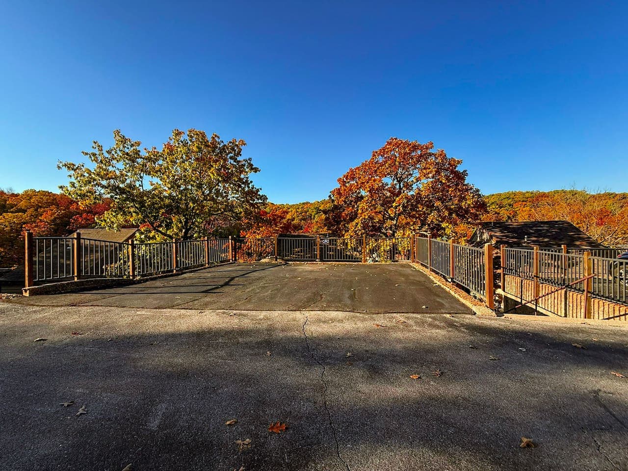 Spacious guest parking with scenic surroundings.