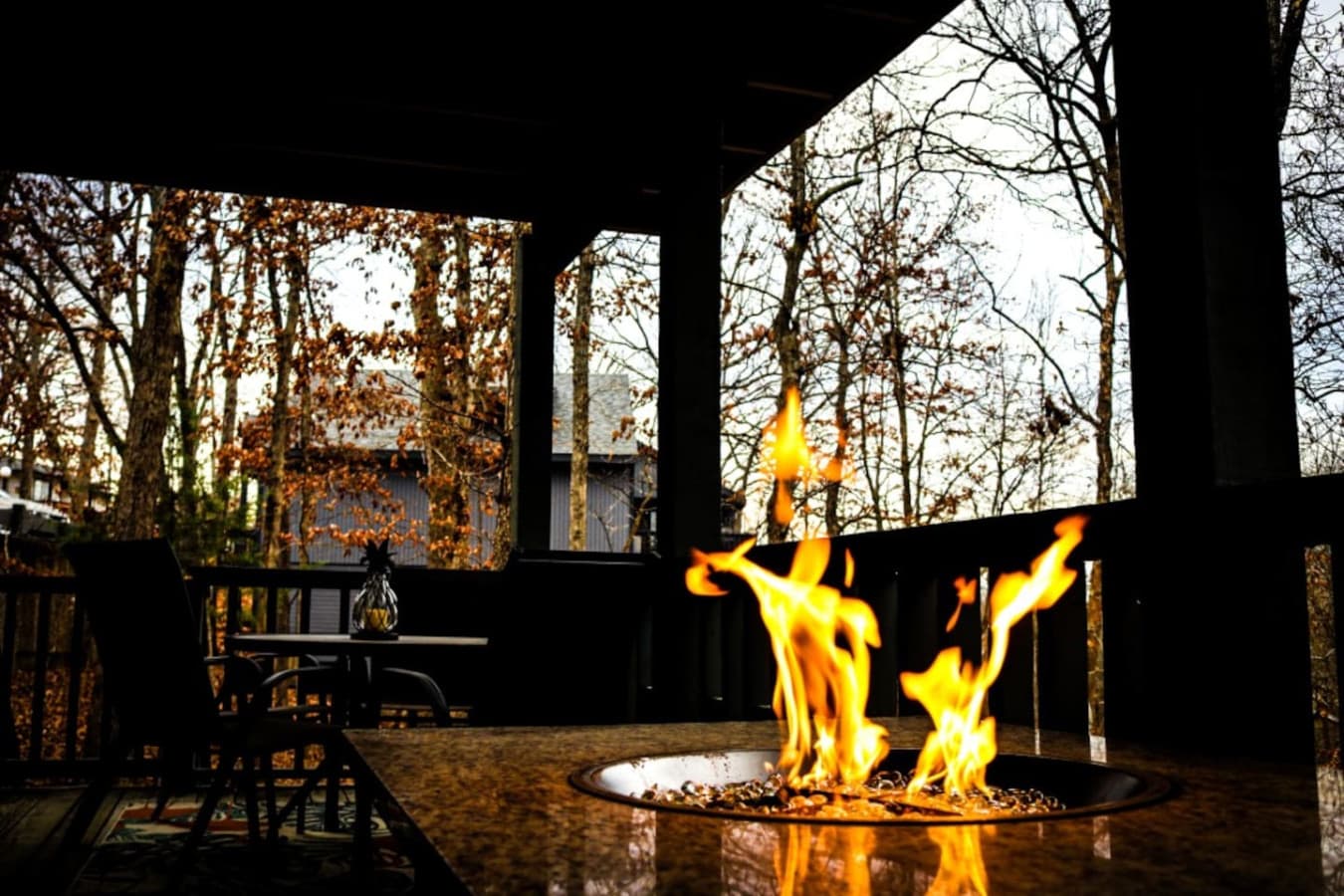 Gather around the outdoor fire pit for cozy evenings, s’mores, and relaxing nights under the stars.