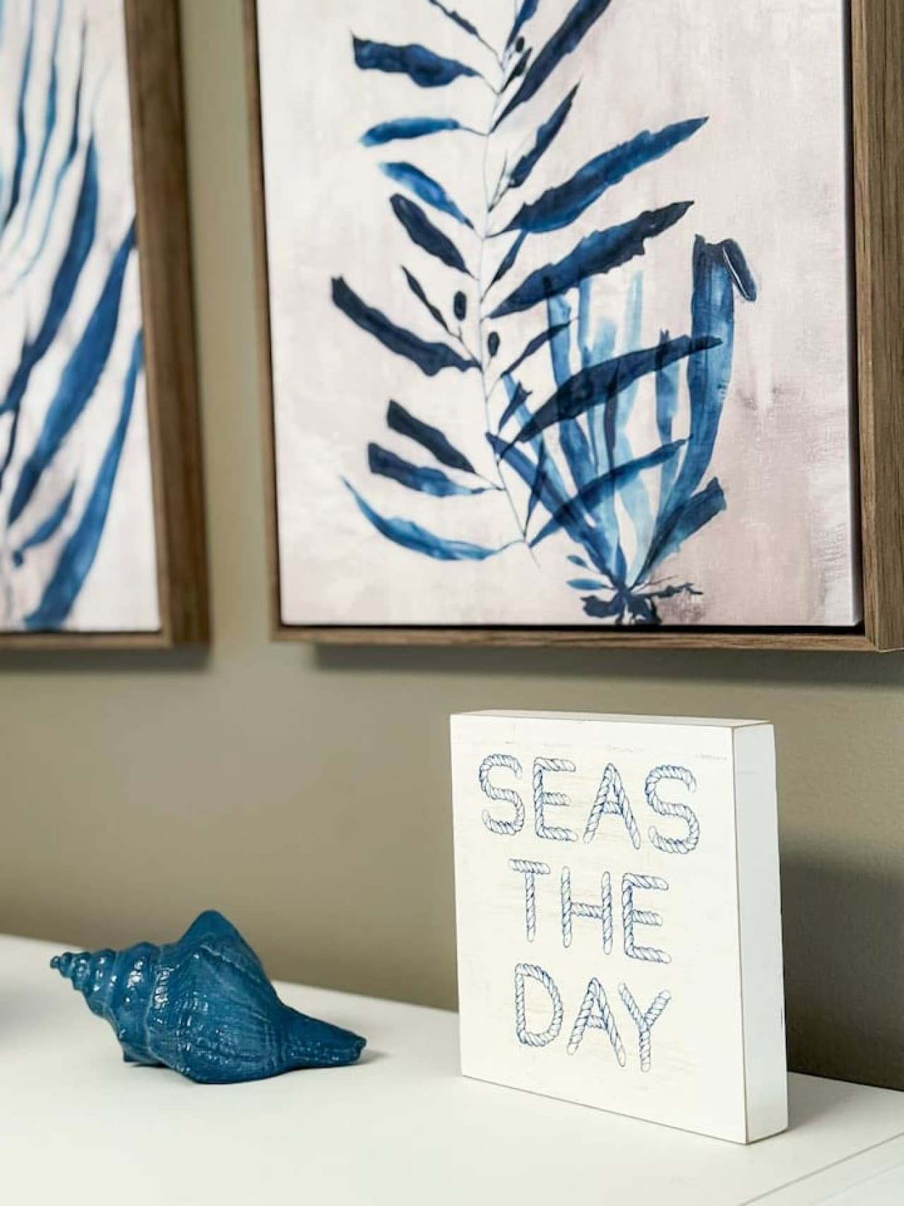 Coastal-themed décor adding a cheerful touch.