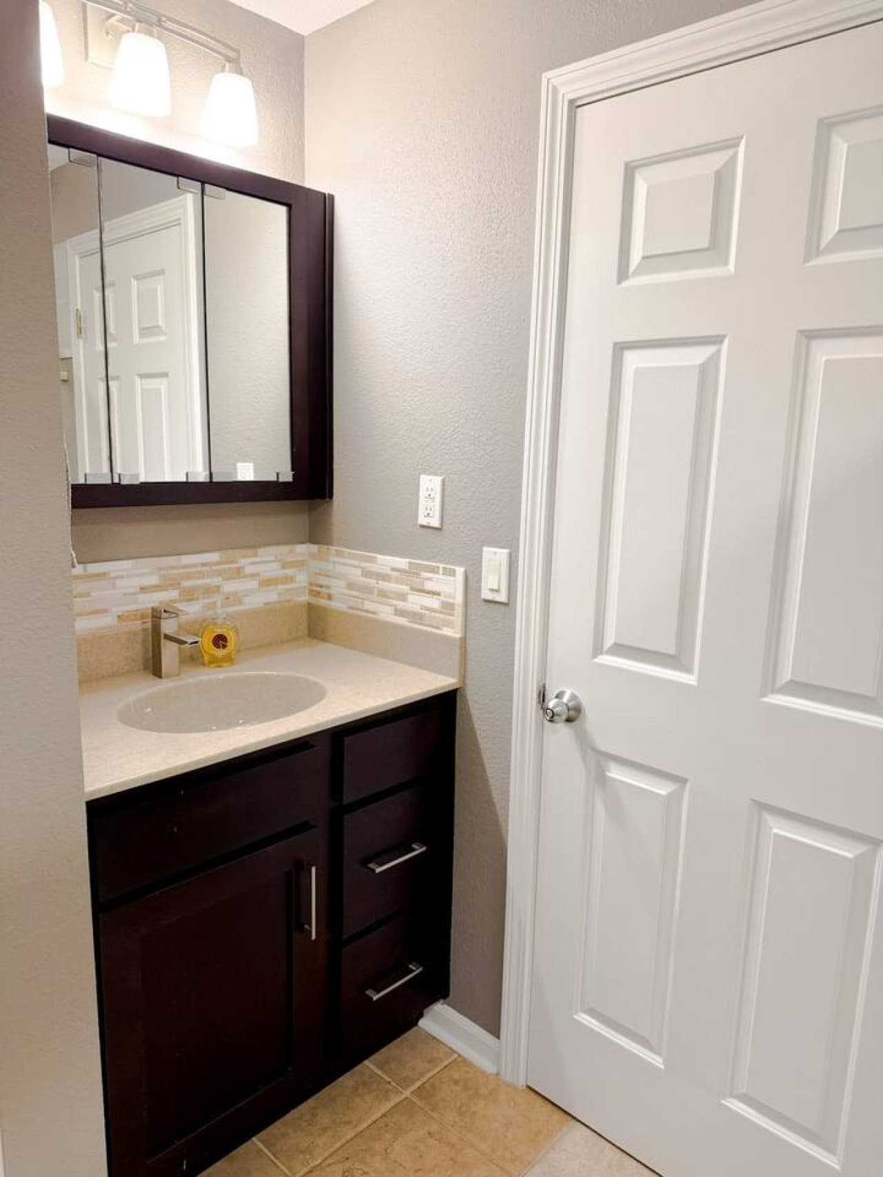 Modern vanity with ample storage and elegant finishes.