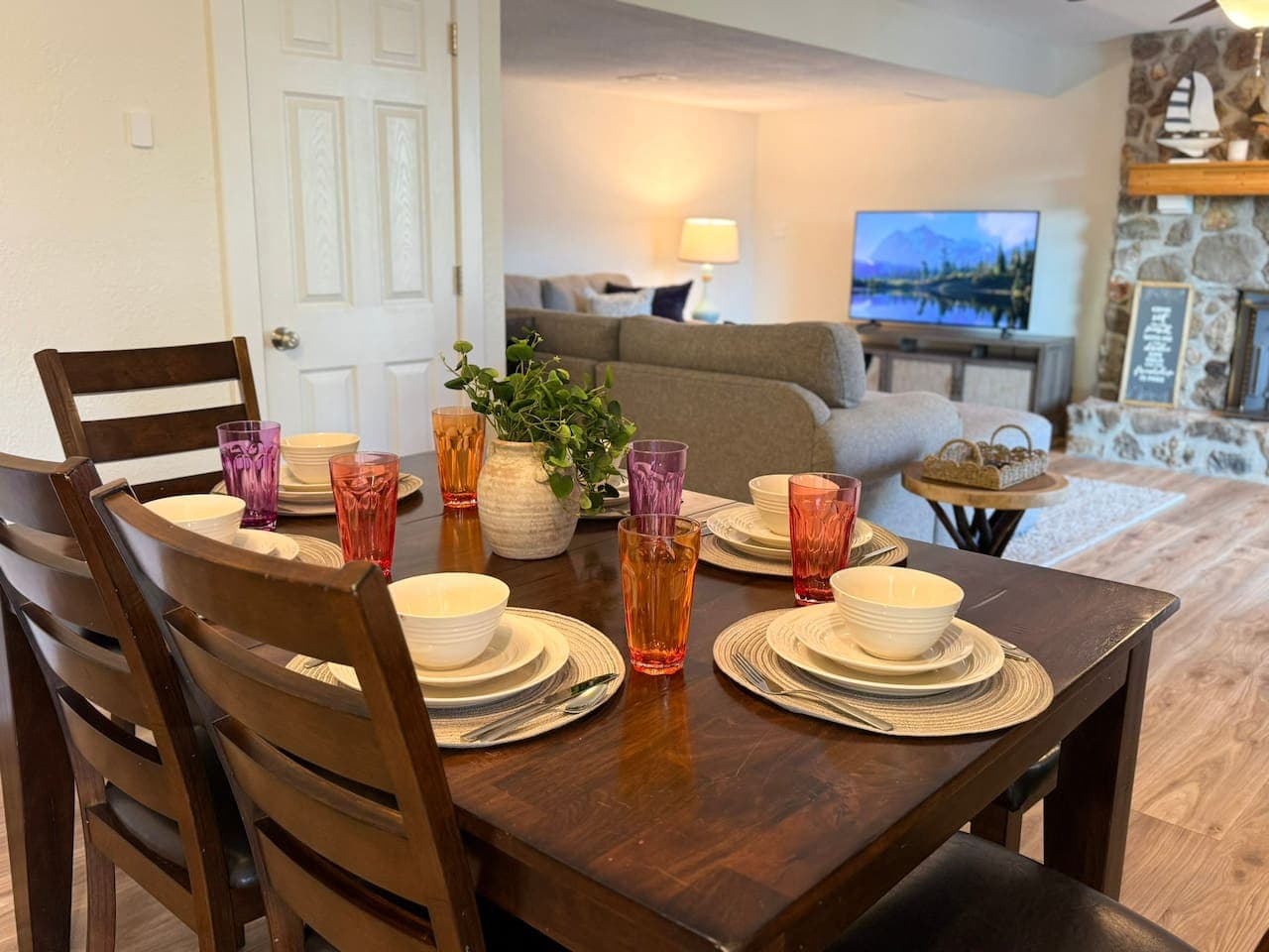 Gather and dine in this stylish dining space, perfect for shared meals, game nights, and making memories together.