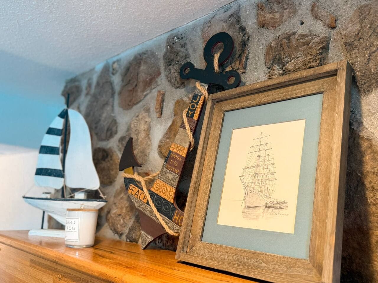 Admire charming nautical décor and lakehouse accents that add character and warmth throughout the home.