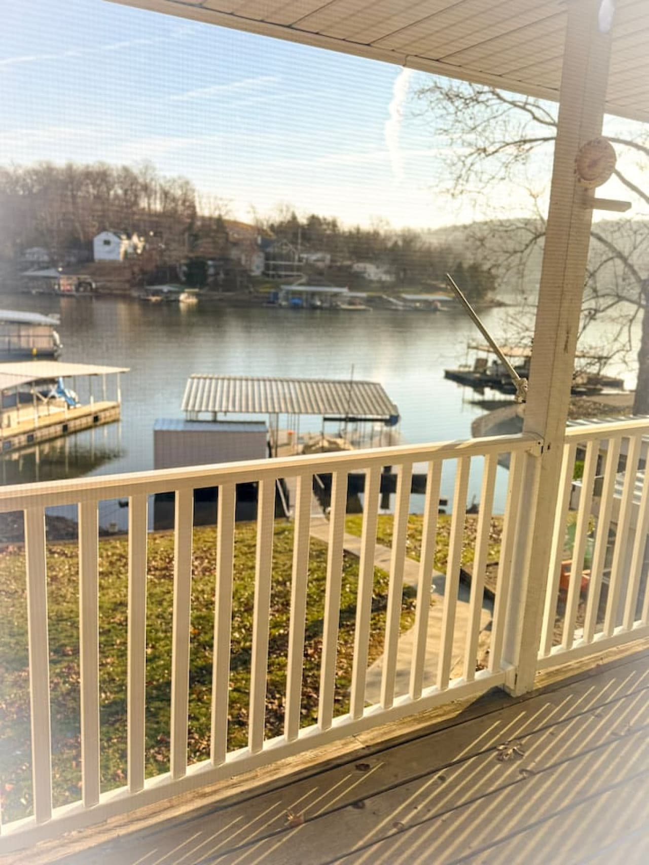 Take in peaceful lake views from the private covered deck, perfect for morning coffee or sunset relaxation.