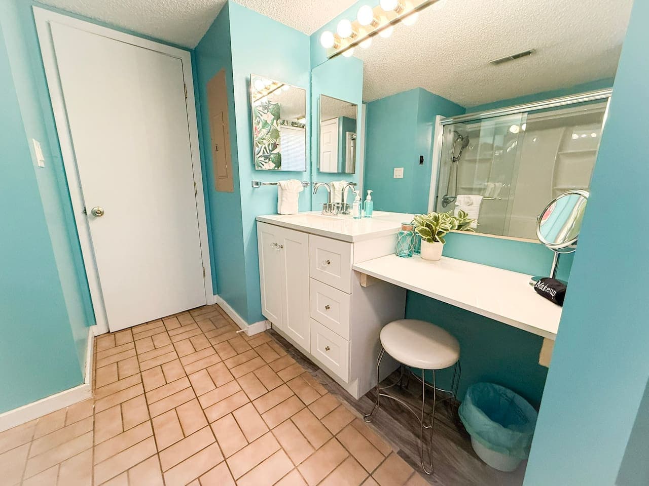Bright and clean bathroom vanity.