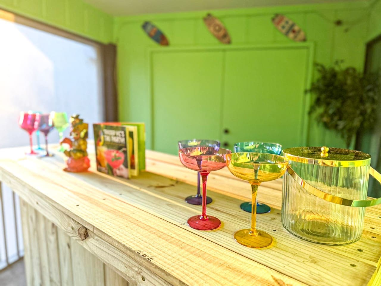 Thoughtful touches and colorful accessories complete the bar experience.