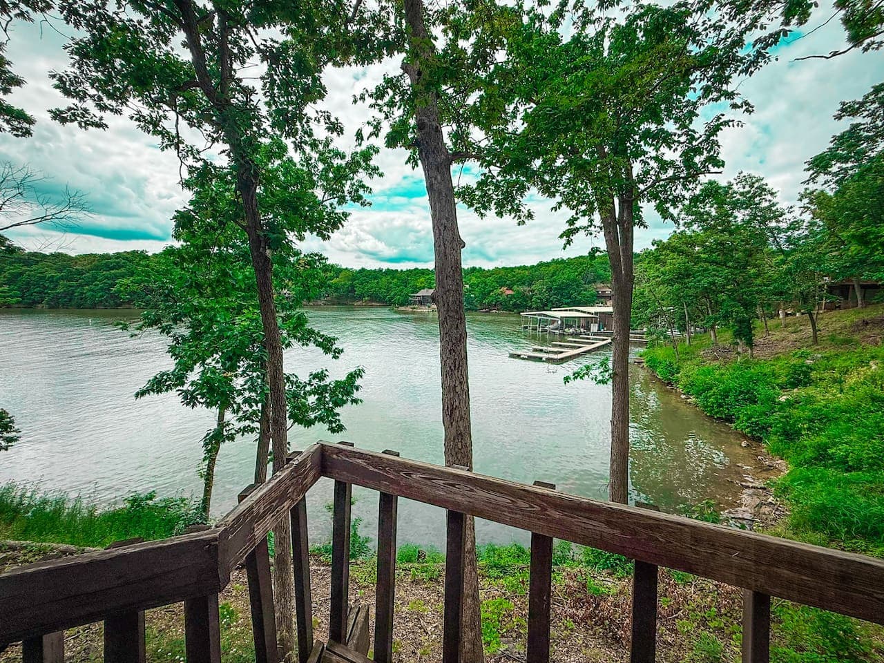 Savor the incredible lake views from various points around the property, a perfect backdrop for your relaxing Treetop Village getaway.