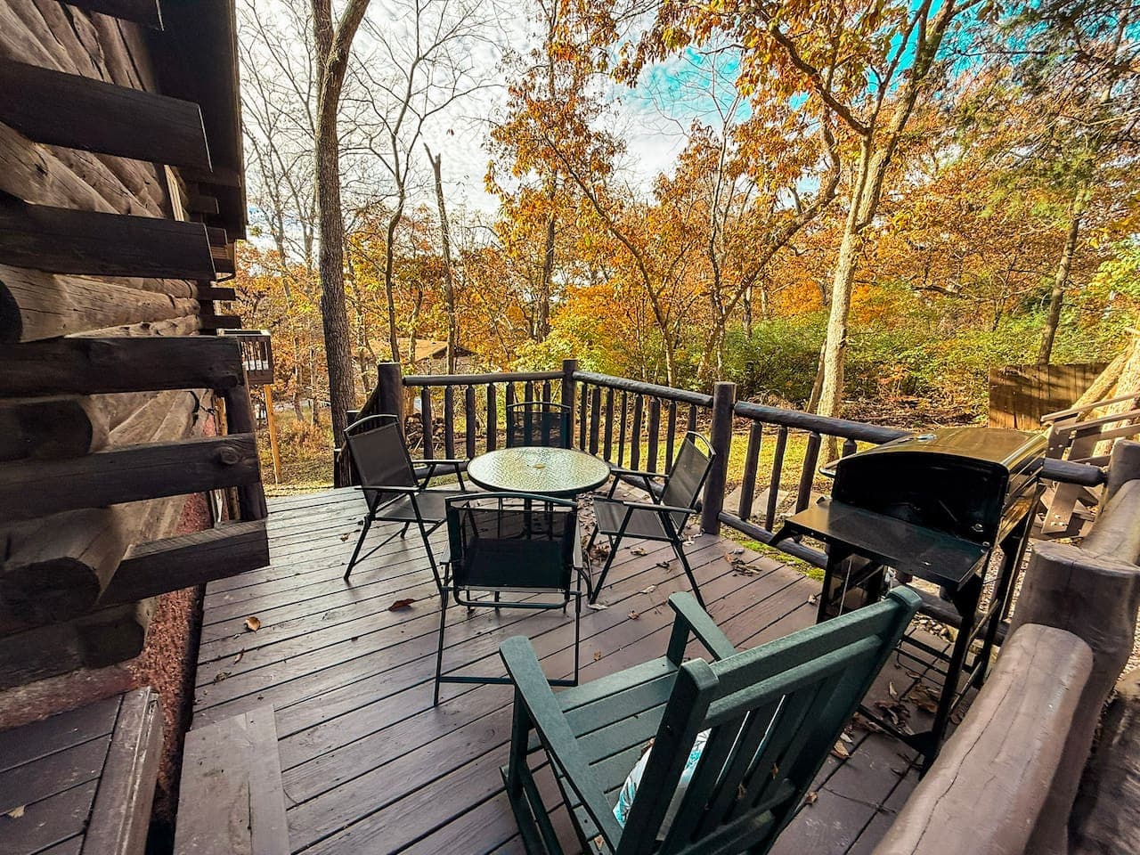 Enjoy forest views from the private patio.