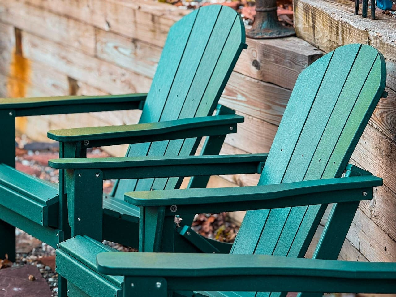Adirondack chairs for morning coffee or sunsets.