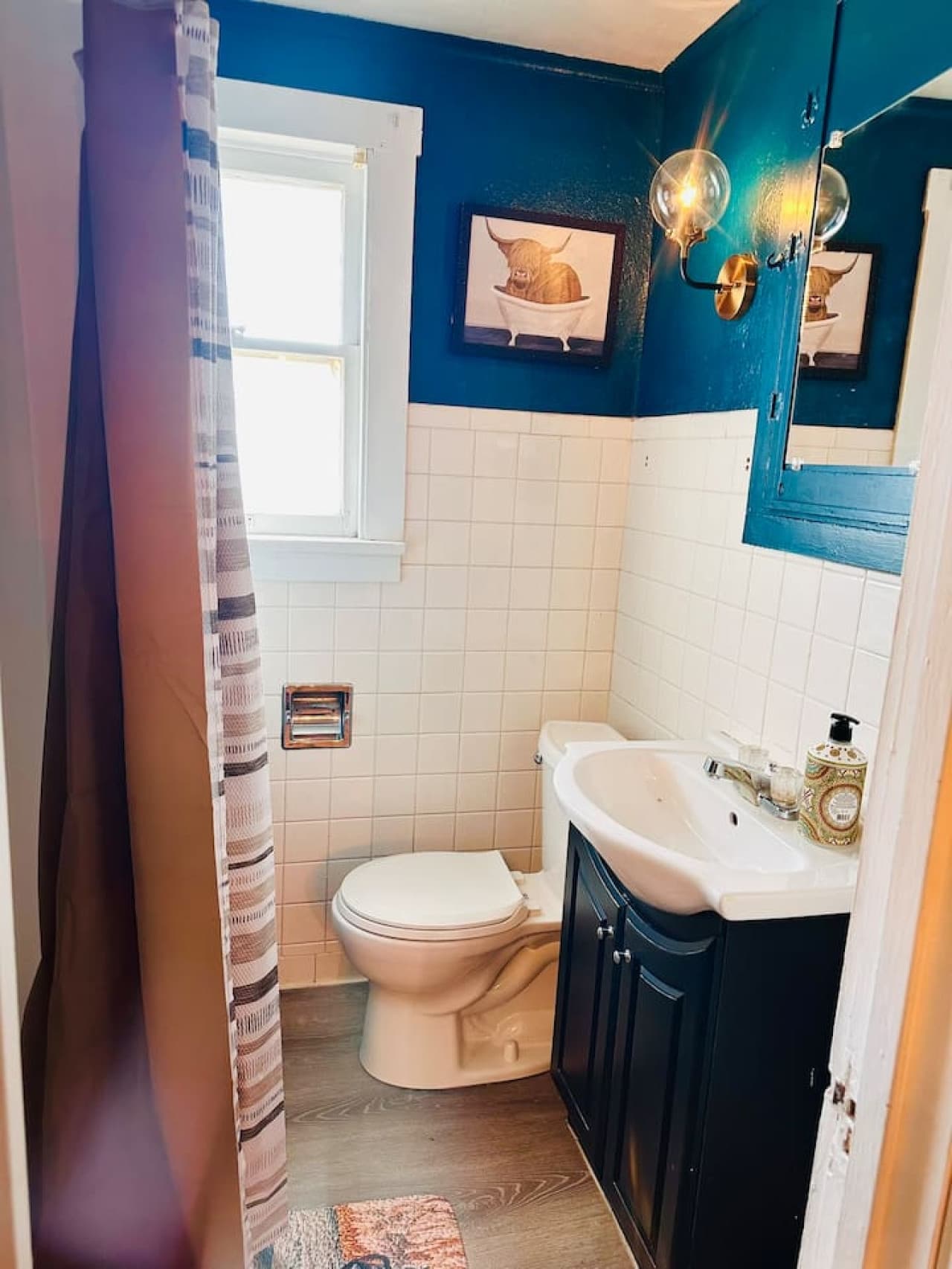 Bathroom with walkin shower.