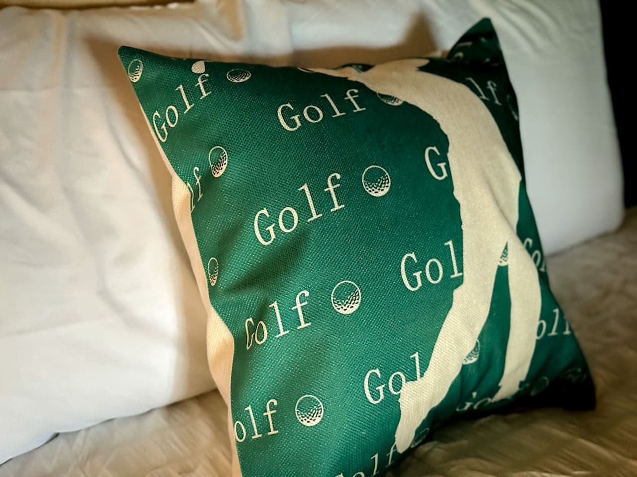 For the golf enthusiast or anyone seeking a unique flair, this vibrant golf club throw pillow is the perfect accent to personalize your space.