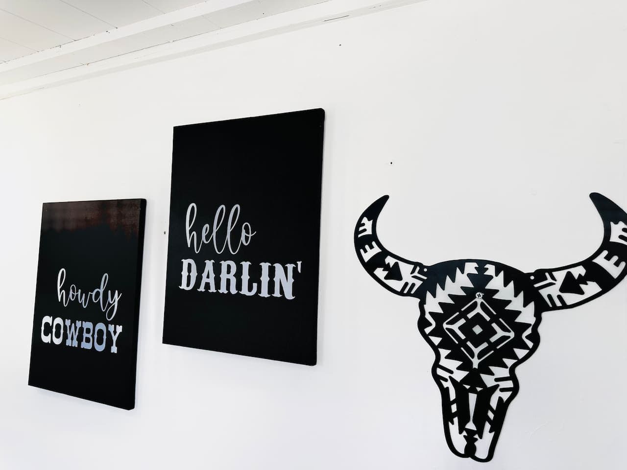 Playful wall art adds personality and a sense of place.