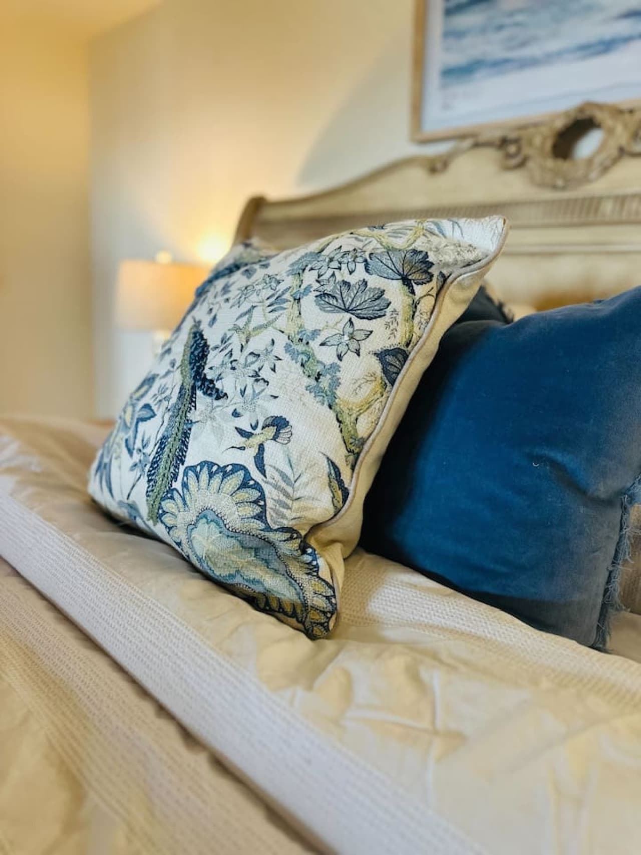 Luxurious master king bedroom with plush bedding and elegant decor to make you feel right at home.
