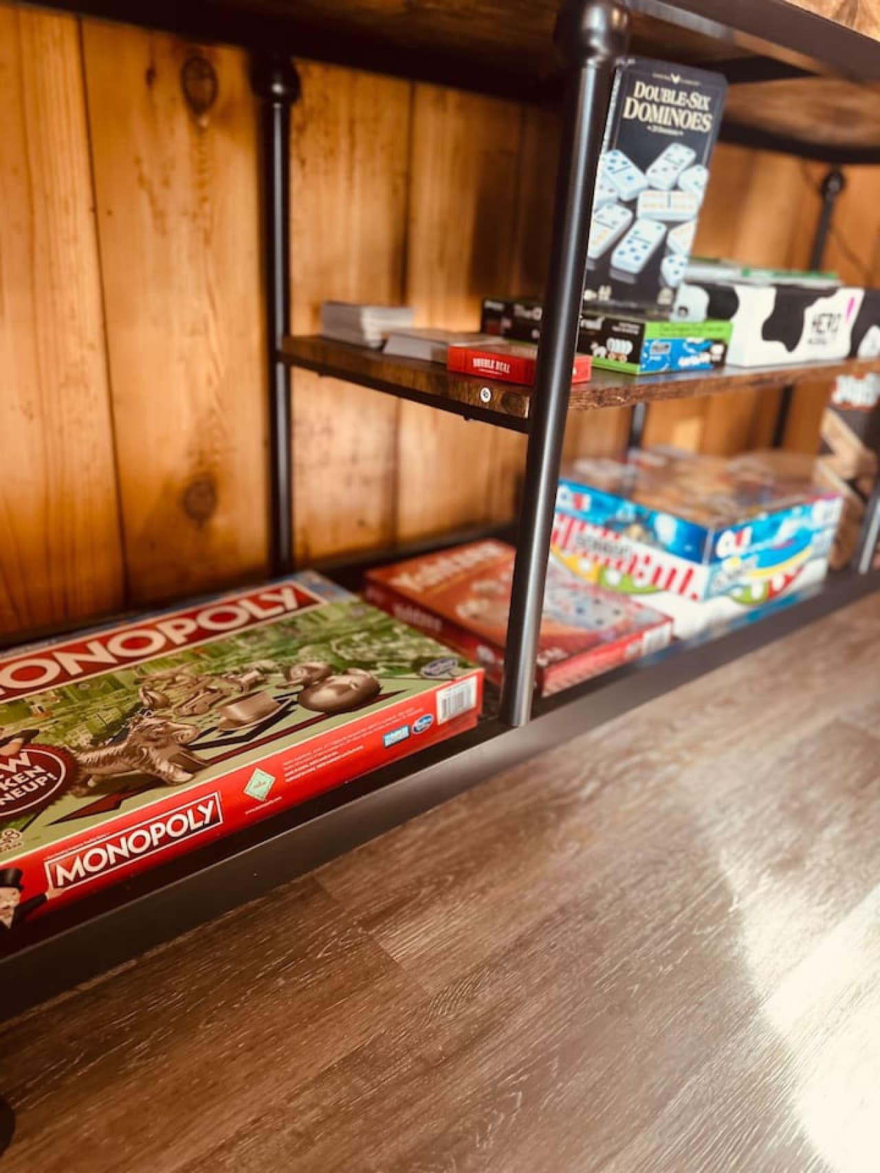 A variety of board games and card games are available for all ages.