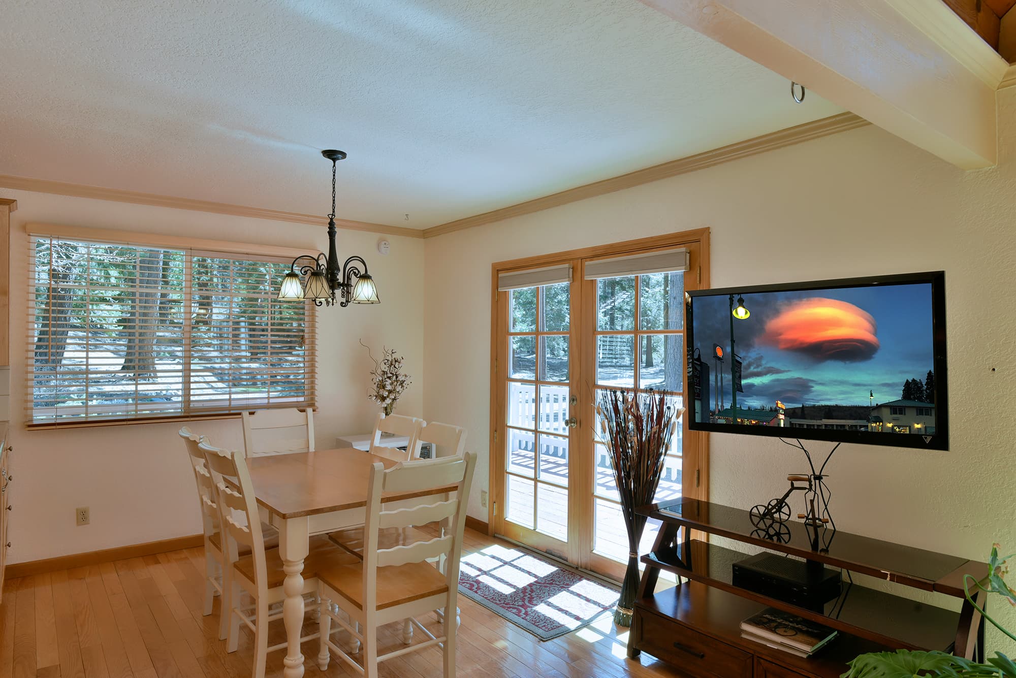 Dining area with deck access