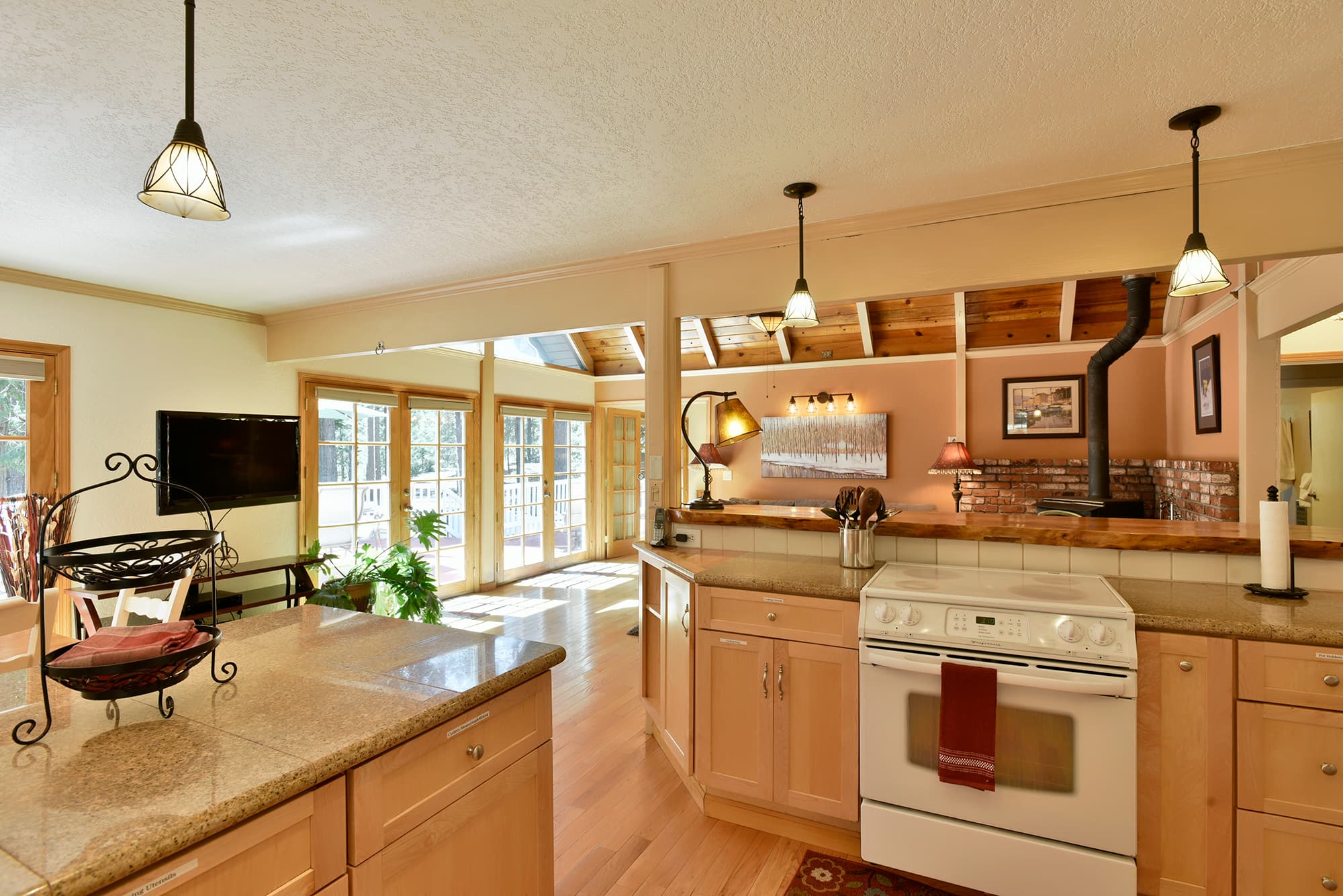 A kitchen with a view