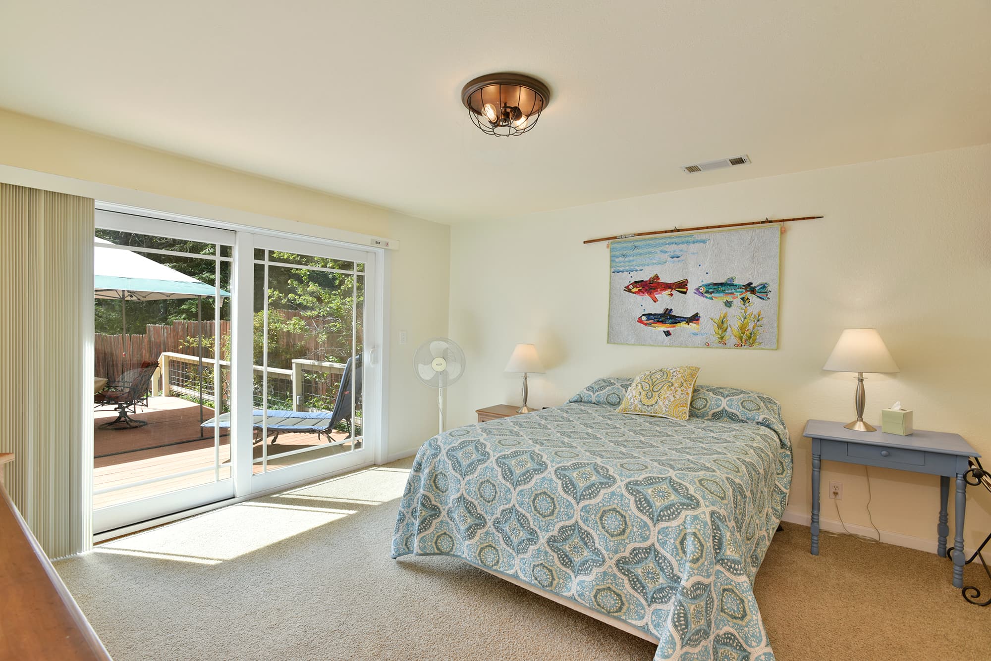 Sliding door from master to deck.