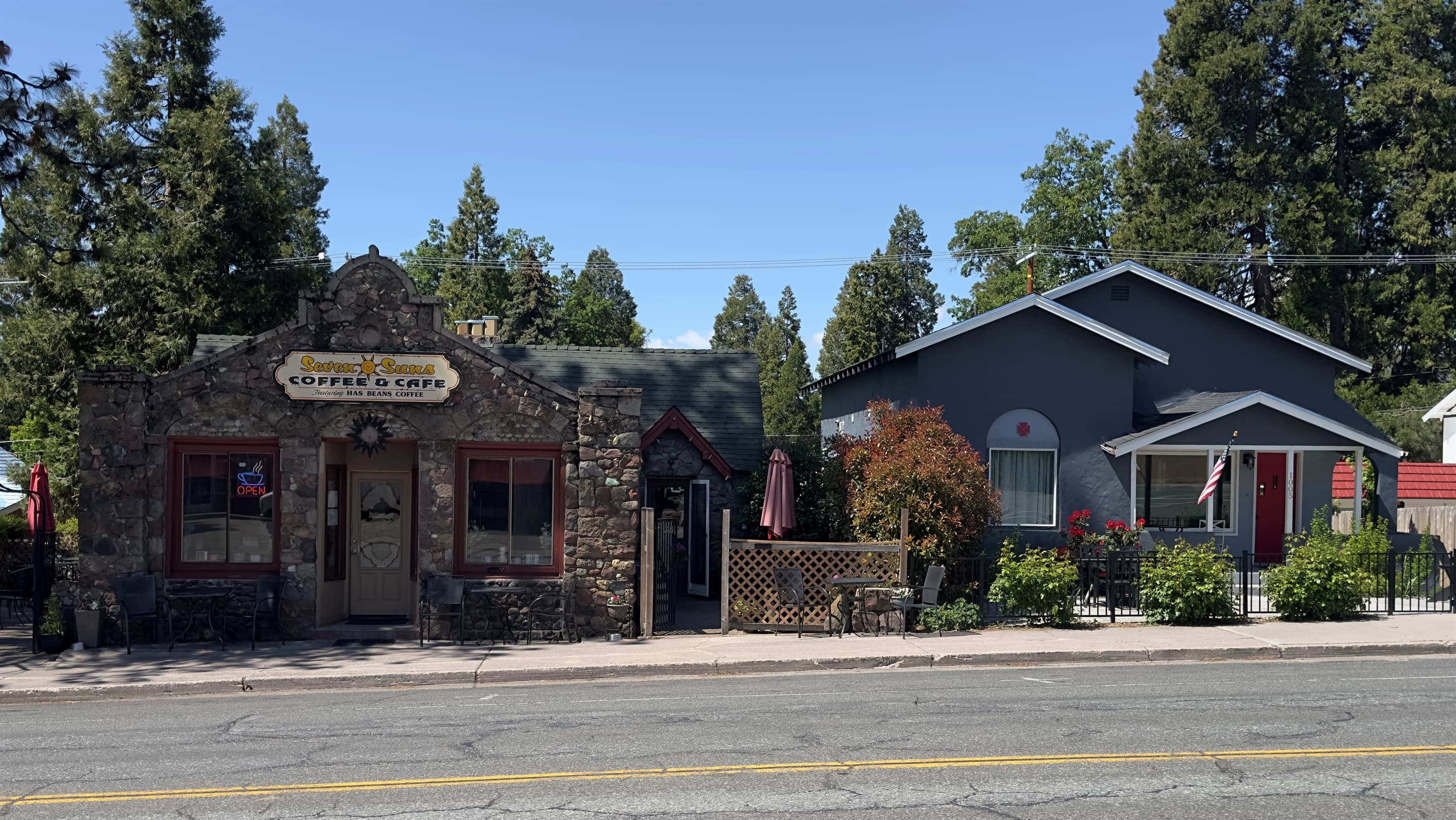 Next to Seven Suns Coffee House.