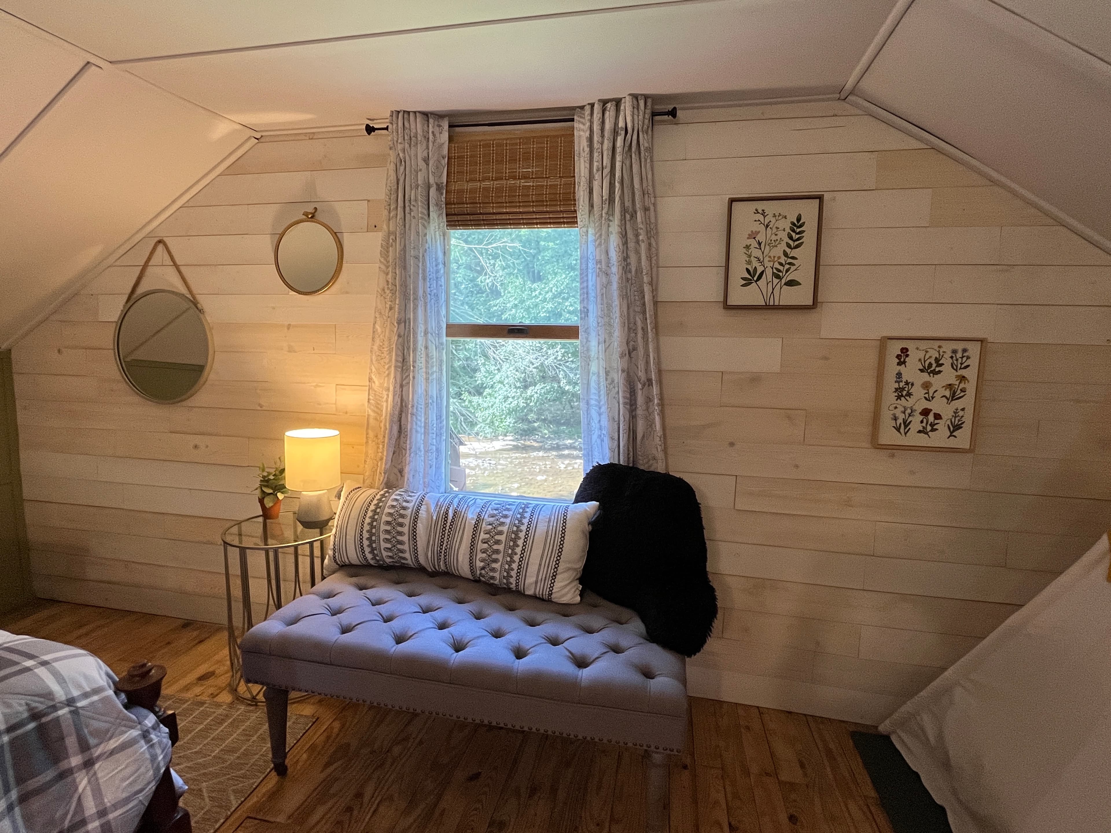 Reading nook overlooks the creek! 