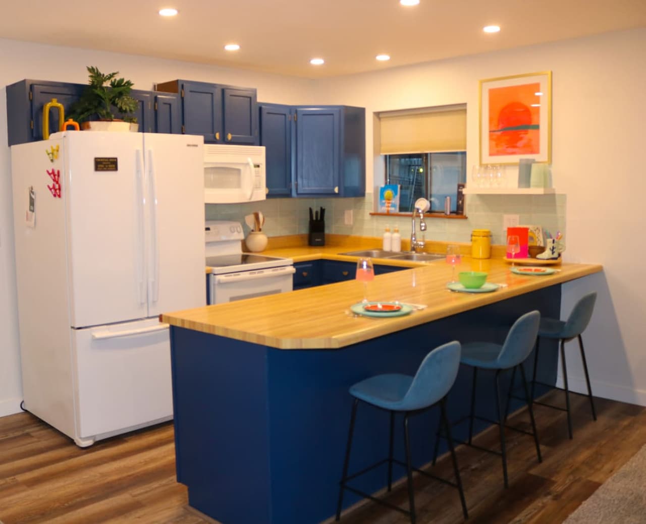 The kitchen and dining area offer both function and flair, ensuring a comfortable stay for every guest.