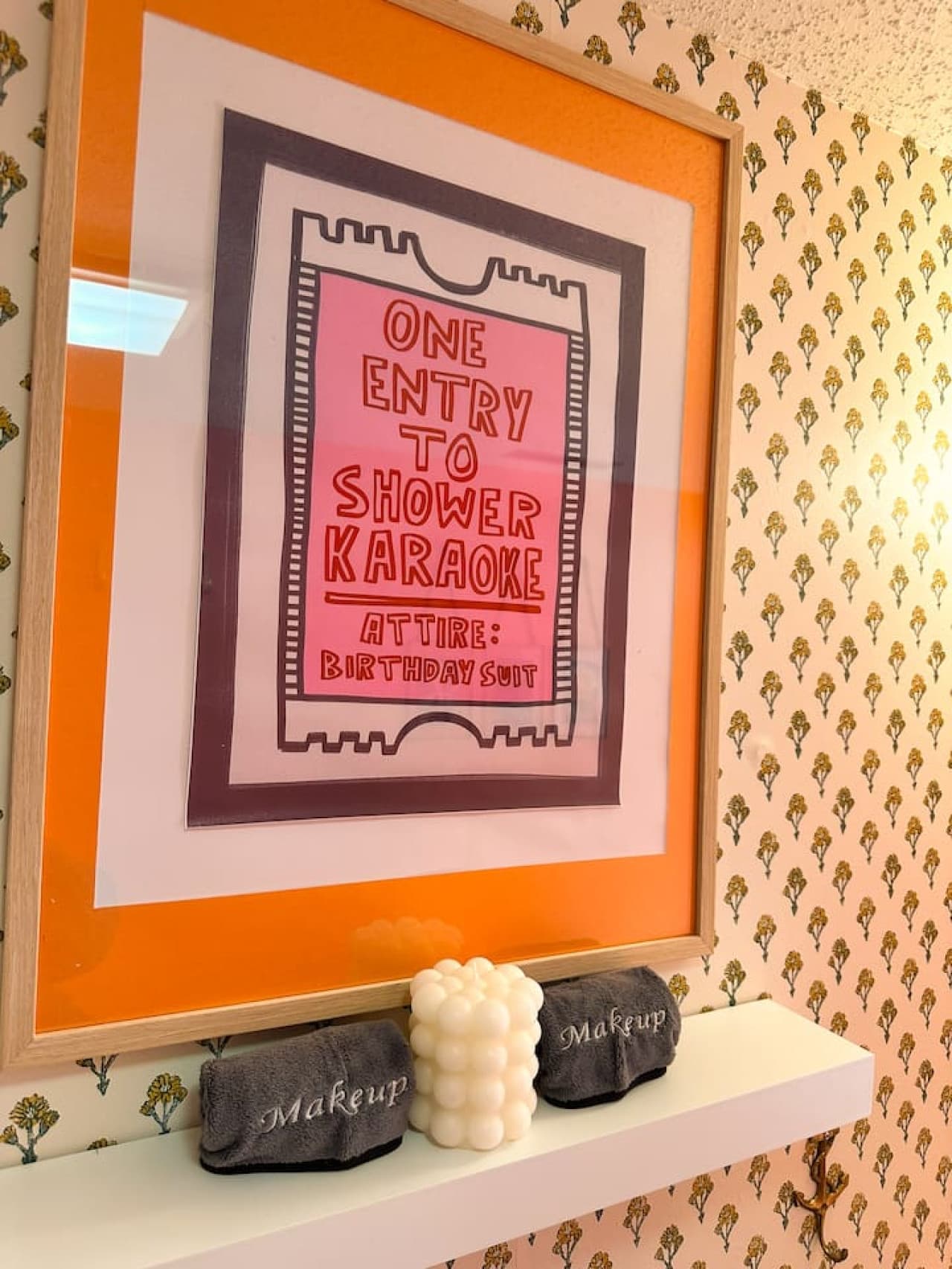 Quirky and colorful bathroom details, perfect for adding a smile to your daily routine.