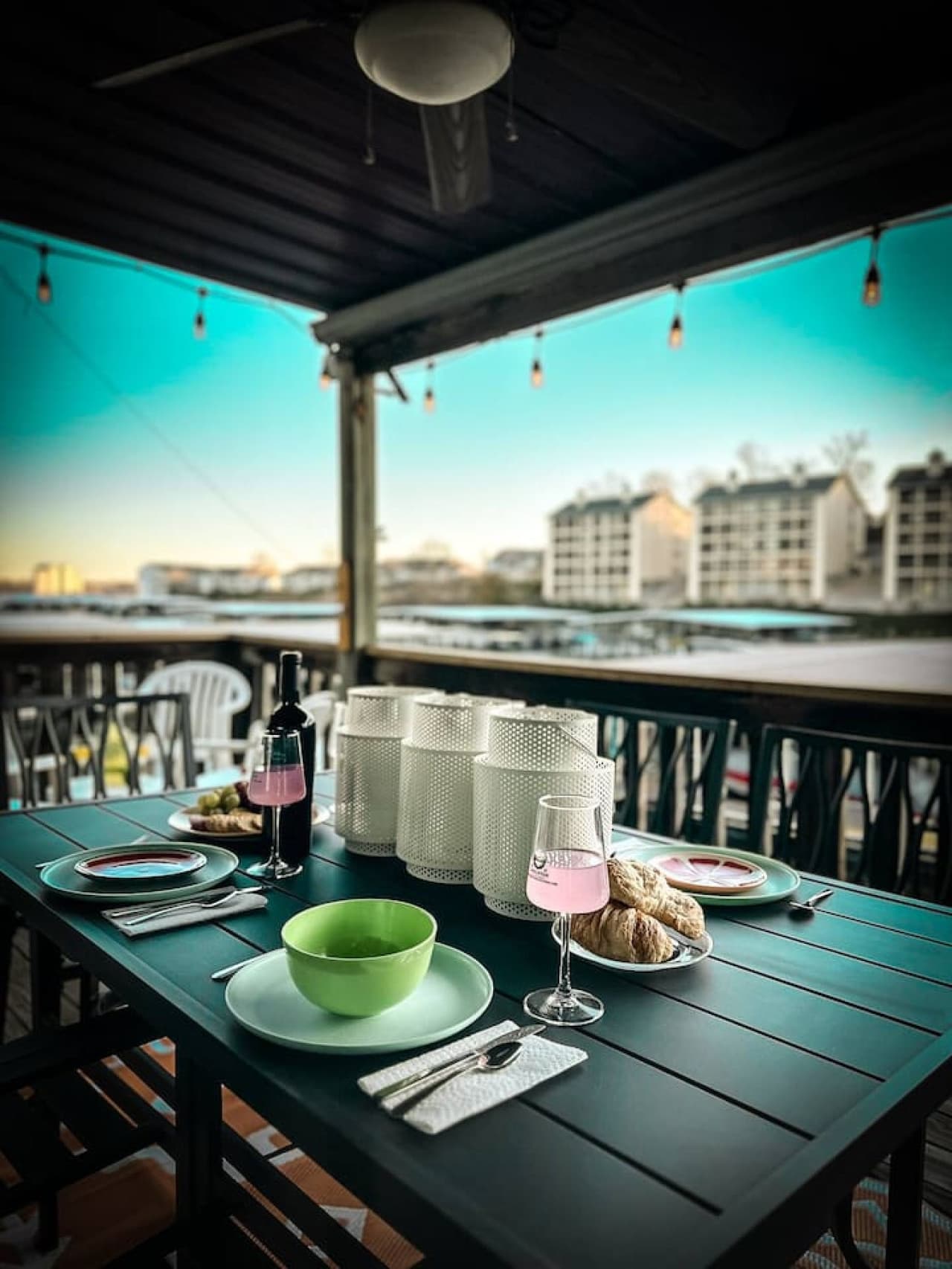 Dine al fresco on the balcony with breathtaking views of the lake, creating unforgettable moments.