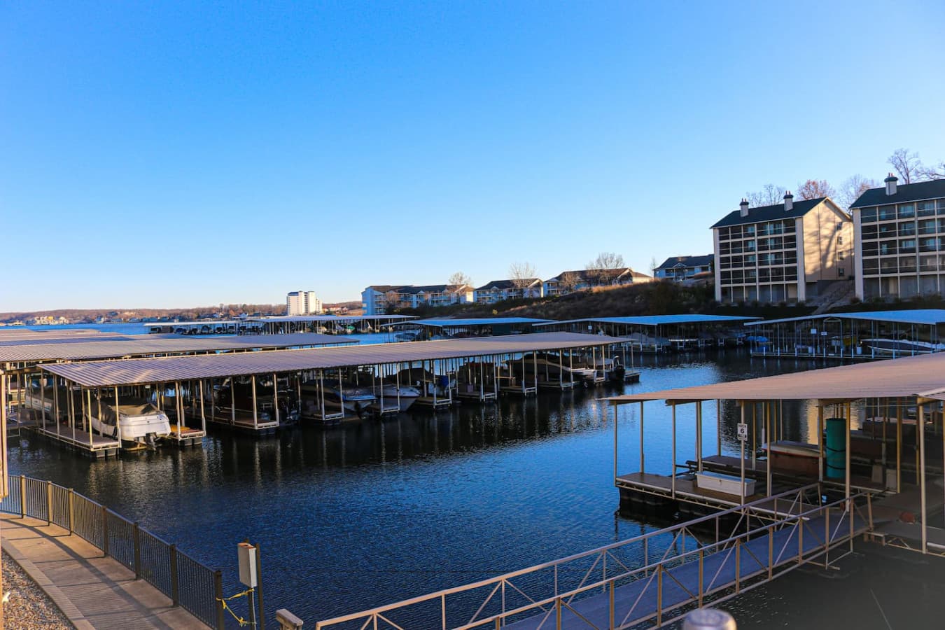 A closer look at the tranquil marina, perfect for watching the boats pass by.