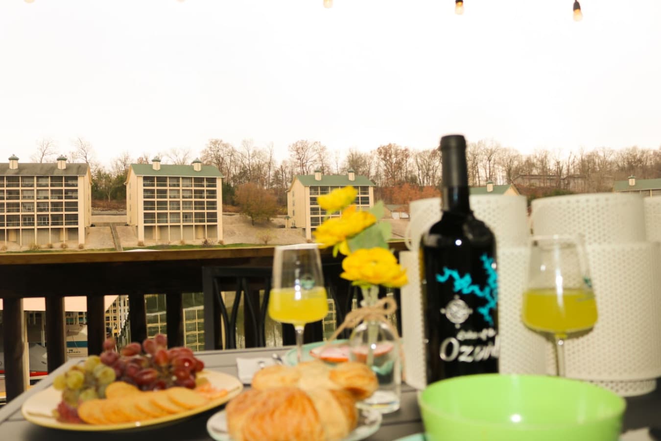 Savor delicious bites and your favorite drink on the deck with breathtaking views of the serene lake.
