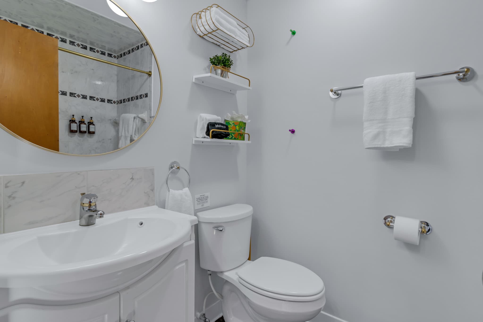 First bath has all you need to freshen up after a day on the water.