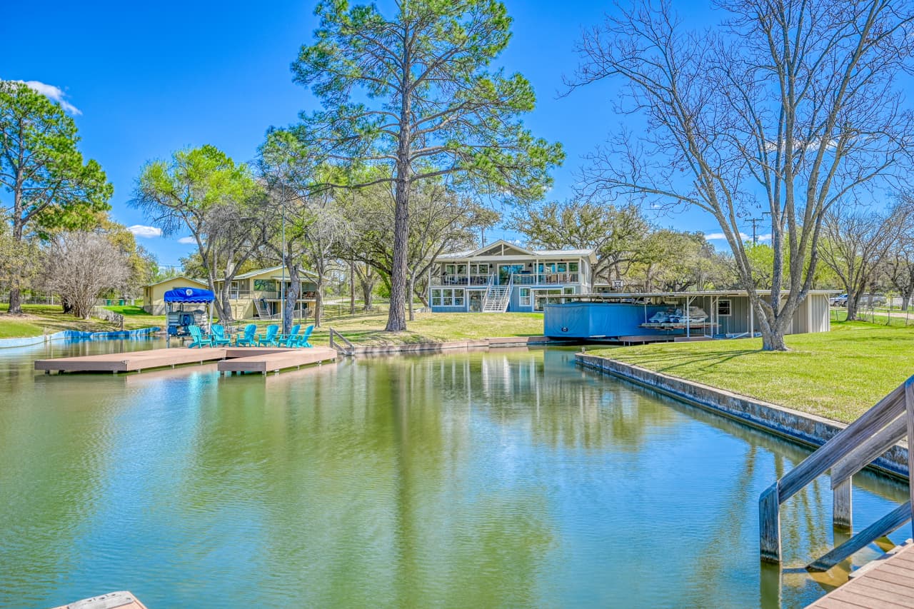 Boat slips and swimming area