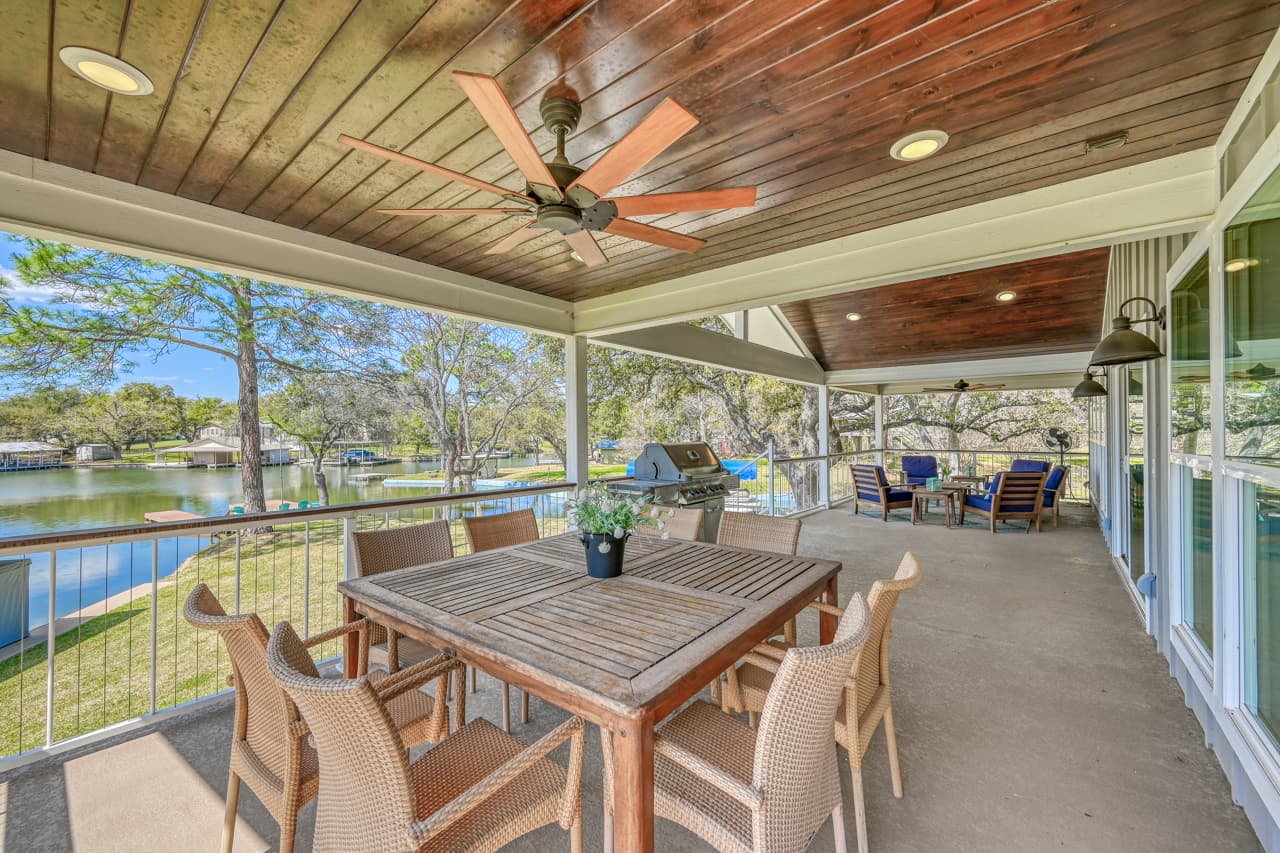 Dining table and relaxing lounge furniture to watch the sunsets